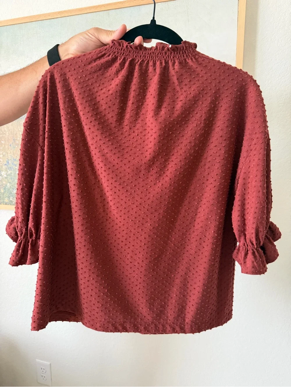 Madewell dotted burgundy